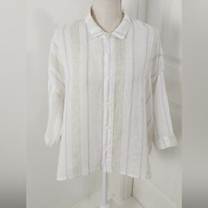 CP Shades Boxy Lagenlook Boho Linen Top